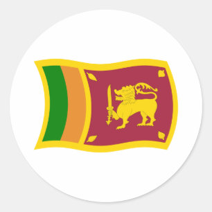 Flaggenaufkleber in Sri Lanka Runder Aufkleber