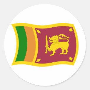Flaggenaufkleber in Sri Lanka Runder Aufkleber