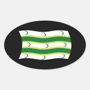 Flaggenaufkleber Turkmenistans Ovaler Aufkleber