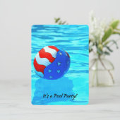 Flaggenball für Sommerpool Party Einladung (Stehend Vorderseite)