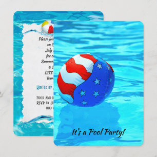 Flaggenball für Sommerpool Party Einladung
