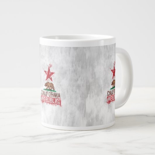 Flaggenbär der Republik Kalifornien in der Farbe P Jumbo-Tasse (Vorderseite Rechts)