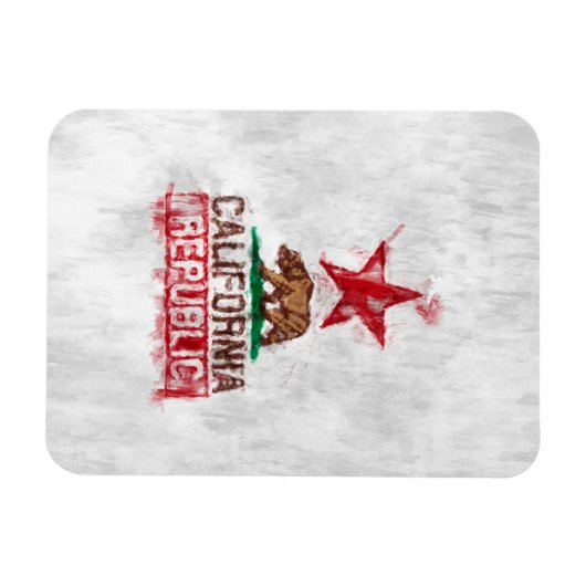 Flaggenbär der Republik Kalifornien in der Farbe P Magnet (Horizontal)