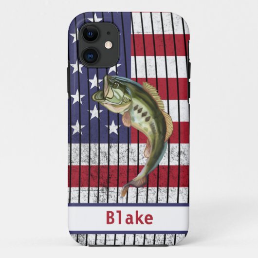 Flaggenbezeichnung Bass Fishing USA Case-Mate iPhone Hülle (Rückseite)
