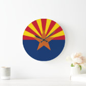 Flaggenbild des Staates Arizona Große Wanduhr (Zuhause)