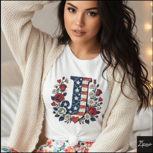 Flaggenbrief J Rosen Kranz Monogramm T-Shirt