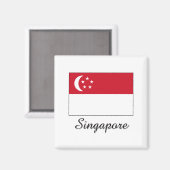 Flaggendesign in Singapur Magnet (Vorderseite/Rückseite)