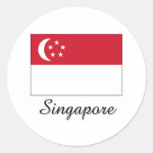 Flaggendesign in Singapur Runder Aufkleber (Vorderseite)