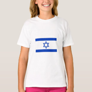 Flaggendruck von Mädchen und Israel T-Shirt