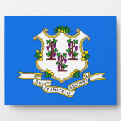 Flaggenebene des Connecticut-Zustands Fotoplatte (Vorderseite)