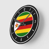 FlaggenElegant von Simbabwe Runde Wanduhr (Winkel)