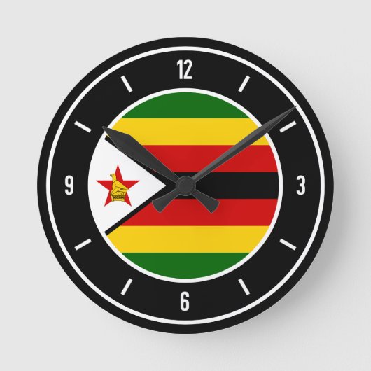 FlaggenElegant von Simbabwe Runde Wanduhr (Vorderseite)