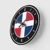 Flaggenelegante der Dominikanischen Republik Runde Wanduhr (Winkel)