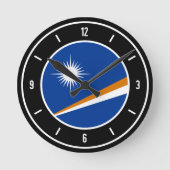 Flaggenelegante der Marshall-Inseln Runde Wanduhr (Vorderseite)
