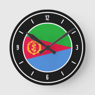 Flaggenelegante Region Eritrea Runde Wanduhr