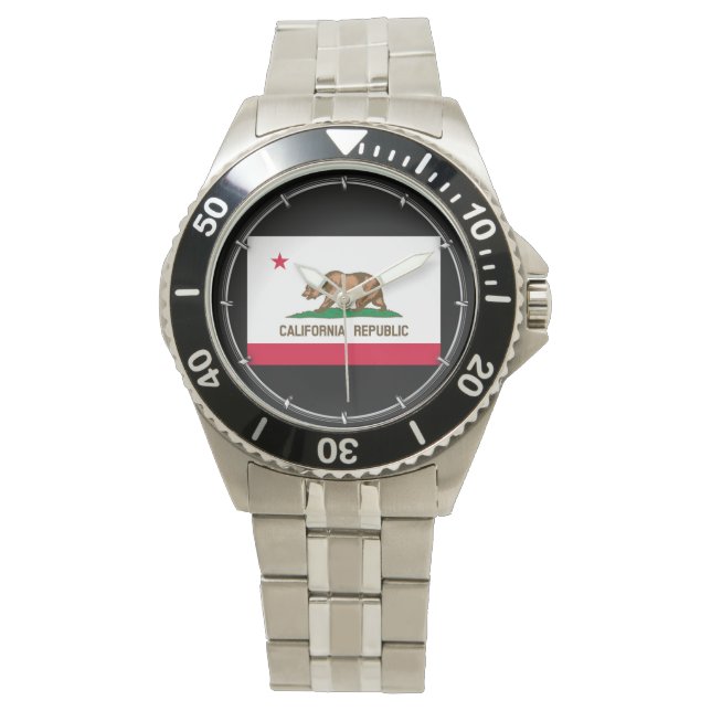 Flaggenentwurf des kalifornischen Staates Armbanduhr (Vorderseite)