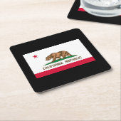 Flaggenentwurf des kalifornischen Staates Rechteckiger Pappuntersetzer (angewinkelt)