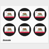 Flaggenentwurf des kalifornischen Staates Runder Aufkleber (Blatt)