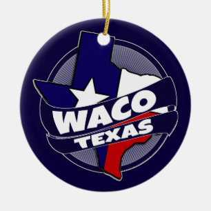 Flaggenexplosions-Feiertagsverzierung Waco Texas Keramikornament