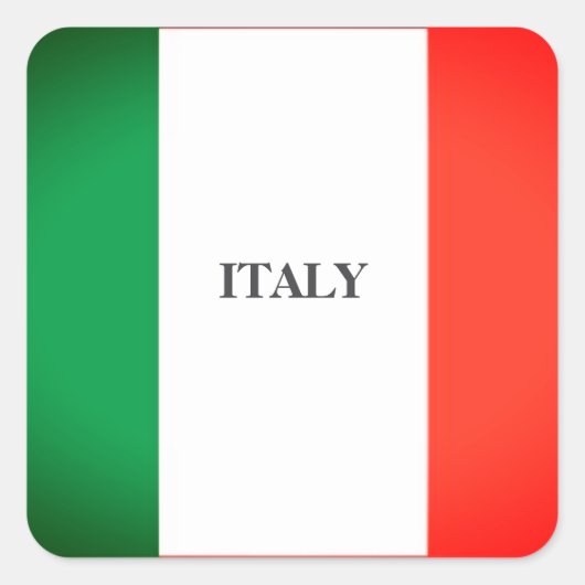 FLAGGENFARBEN ITALIEN QUADRATISCHER AUFKLEBER (Vorderseite)