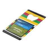 Flaggenfarben von St. Kitts Geldbeutel Flaschenöffner (Rückseite Schrägansicht)