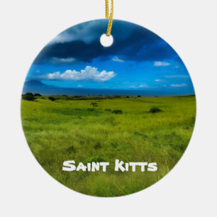 Flaggenfarben von St. Kitts Keramik Ornament