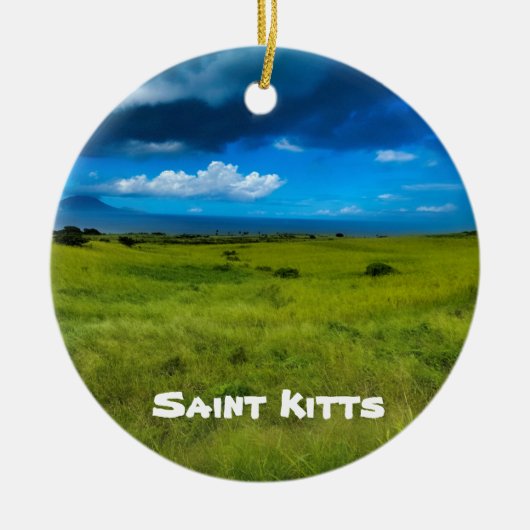 Flaggenfarben von St. Kitts Keramik Ornament (Vorne)