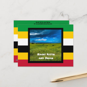 Flaggenfarben von St. Kitts Postkarte