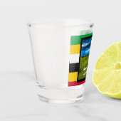 Flaggenfarben von St. Kitts Schnapsglas (Links)