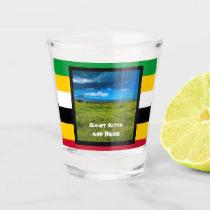 Flaggenfarben von St. Kitts Schnapsglas