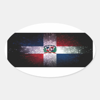 Flaggenfeuer der Dominikanischen Republik Ovaler Aufkleber