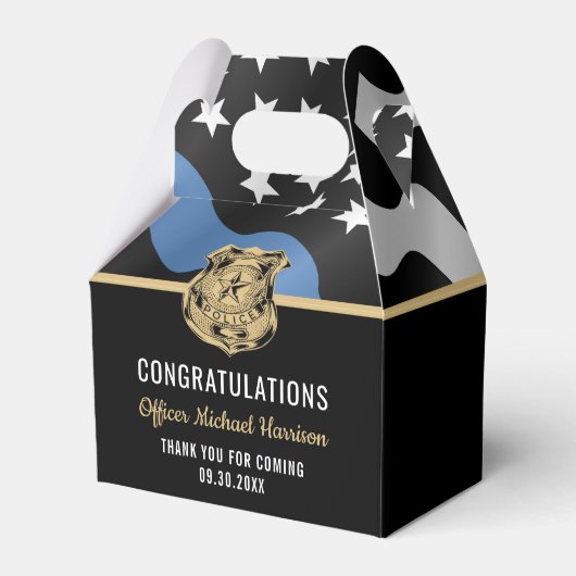 Flaggenflagge der Polizeiakademie Abschluss Blue L Geschenkschachtel (Rückseite)