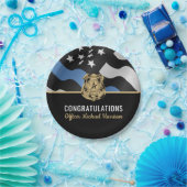 Flaggenflagge der Polizeiakademie Abschluss Blue L Pappteller (Party)