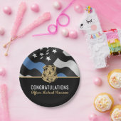 Flaggenflagge der Polizeiakademie Abschluss Blue L Pappteller (Party)