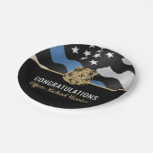 Flaggenflagge der Polizeiakademie Abschluss Blue L Pappteller (Schrägansicht)