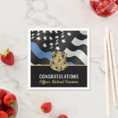 Flaggenflagge der Polizeiakademie Abschluss Blue L Serviette (Beispiel)