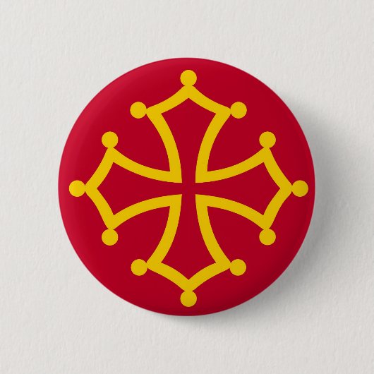 Flaggenfrankreich-Landes Midis Pyrenäen Button (Vorderseite)