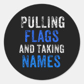 Flaggenfußball für Typ oder Mädchen, die Fußball L Runder Aufkleber (Vorderseite)