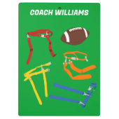 Flaggenfußballtrainer Personalisiert Klemmbrett (Rückseite)