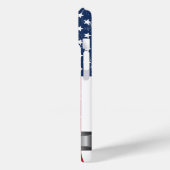 Flaggengrunge und Metallienname-Label der USA Case-Mate iPhone Hülle (Rückseite / Links)