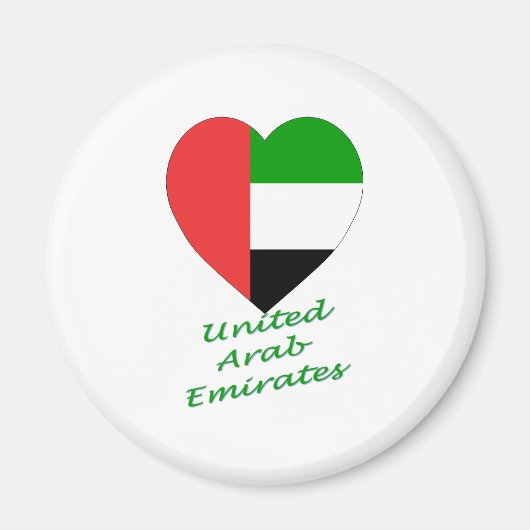Flaggenherz der Vereinigten Arabischen Emirate Magnet (Vorne)