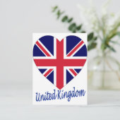 Flaggenherz des Vereinigten Königreichs Postkarte (Stehend Vorderseite)