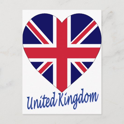 Flaggenherz des Vereinigten Königreichs Postkarte (Vorderseite)
