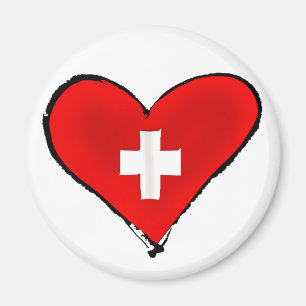 Flaggenherz-Entwurfsgeschenke der Liebe I Schweiz Magnet