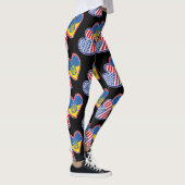 Flaggenhörer der Ukraine und der USA Leggings (Rechts)