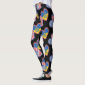 Flaggenhörer der Ukraine und der USA Leggings (Links)