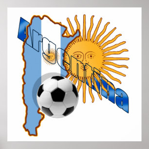 Flaggenkarte Argentiniens Sun von Poster