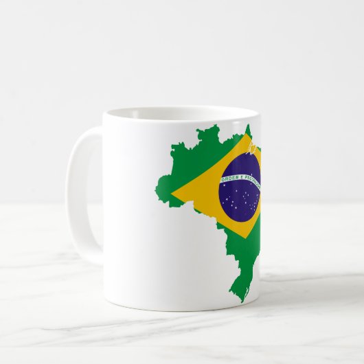 Flaggenkarte Brasilien Kaffeetasse (Vorderseite Links)