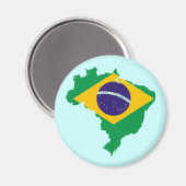 Flaggenkarte Brasilien Magnet (Vorderseite/Rückseite)