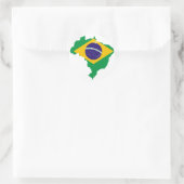 Flaggenkarte Brasilien Runder Aufkleber (Tasche)